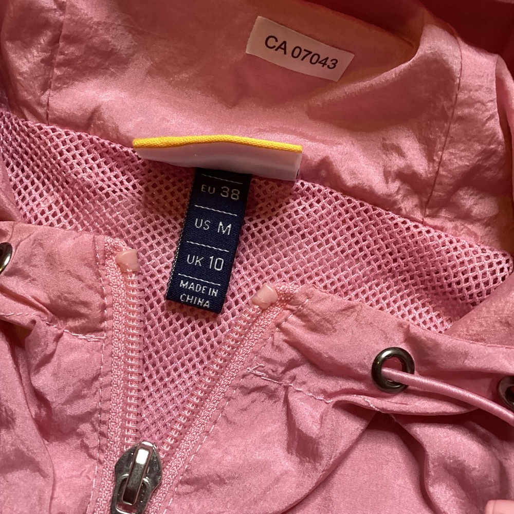 Ellesse Tonvilli Windbreaker Jacket Anorak Hoody Hooded Pink Medium Kangaroo - Picture 7 of 9